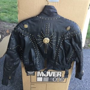 LEATHER RANCH.vintage waist length leather jacket.